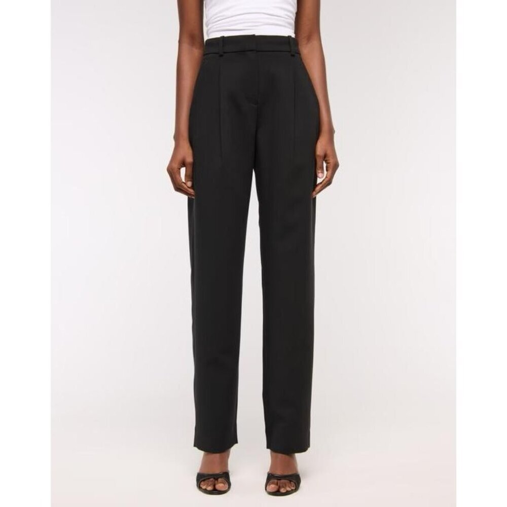 Abercrombie & Fitch Womens Black Dress Pants Size 10 Mid-Rise Slim Fit